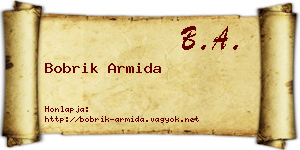 Bobrik Armida névjegykártya